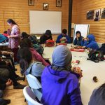 Carol Couchie gives workshop on reproductive health to teenagers in Natuashish, NL.