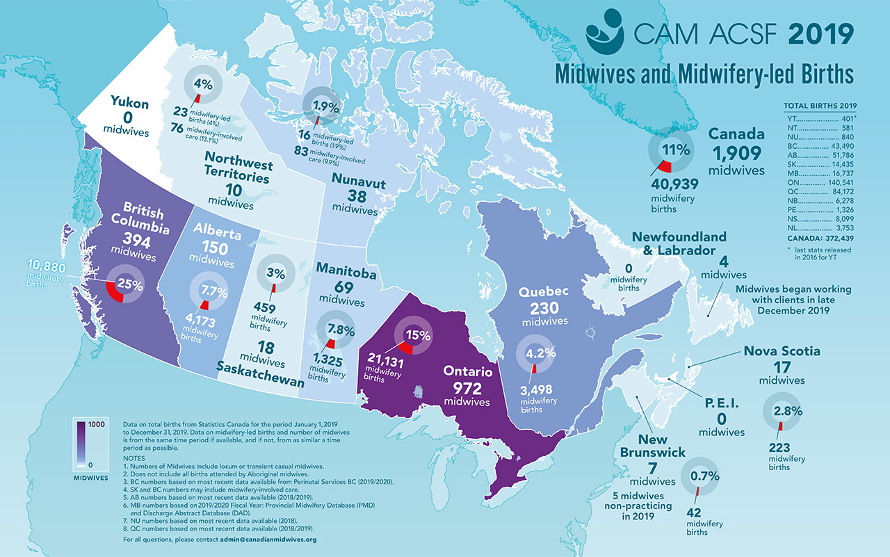 Midwives and Midwifery‑led Births 2019 - Canadian Association of Midwives