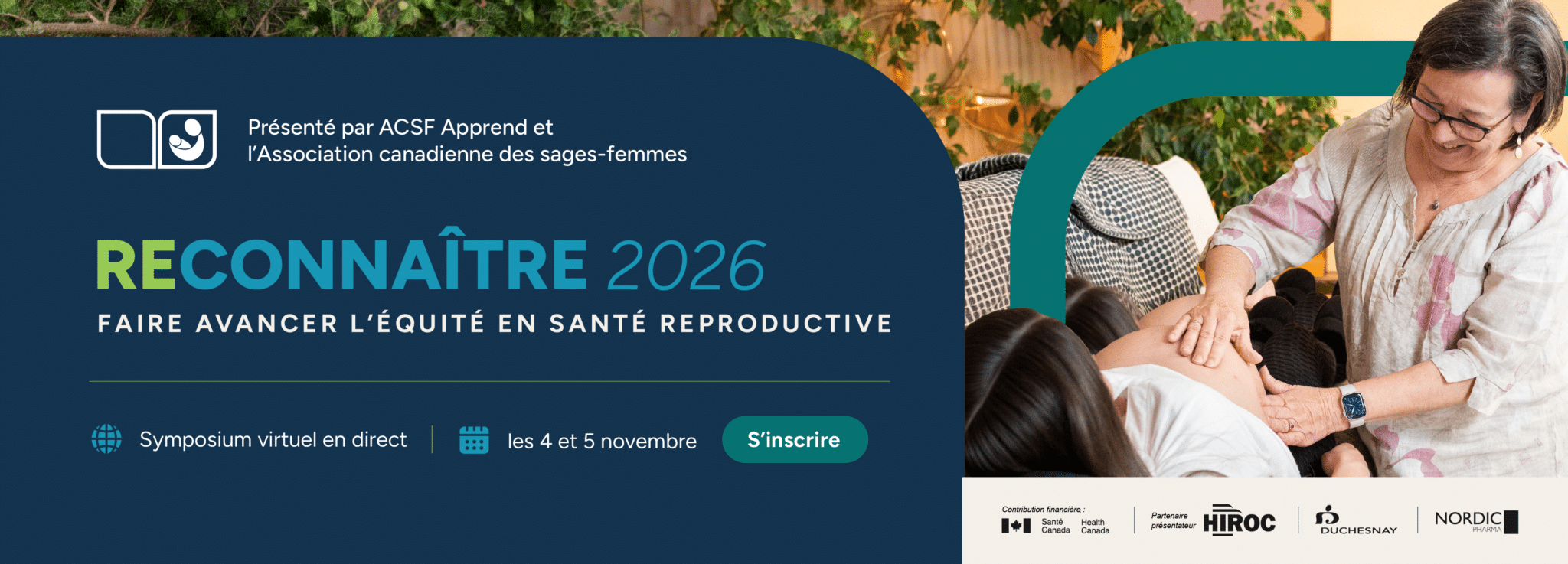 RECONNAÎTRE 2026 : Faire avancer l'équité en santé reproductive. Symposium virtual en direct. Les 4 et 5 novembre.